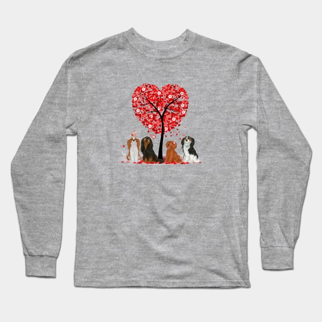 Cavalier King Charles Spaniels Love and Valentine Design Long Sleeve T-Shirt by Cavalier Gifts